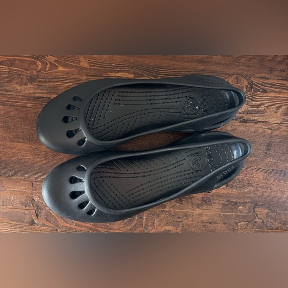 Crocs Slip On Slingback Closed Toe Kadee Ballet Flats Women Black Size 10. - Picture 4 of 9